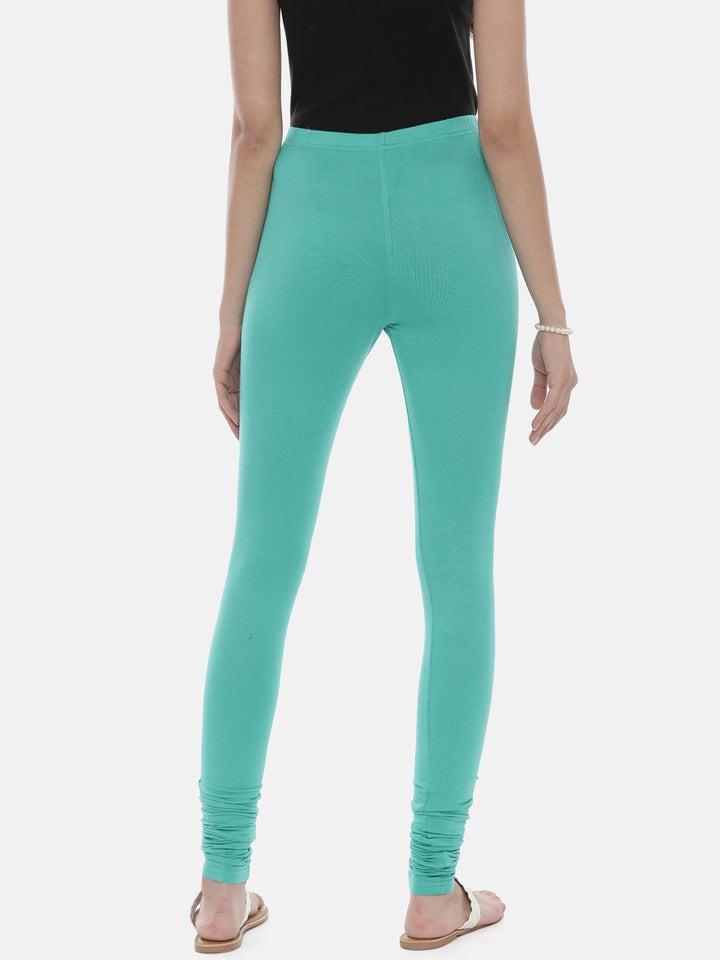 Neerus Green lycra solid leggings - detail view 13