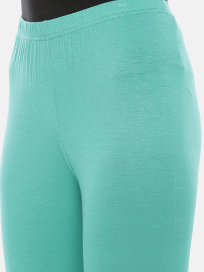 Neerus Mint  Color Lycra Fabric Leggings