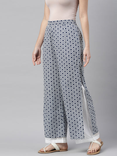 Neeru's Indigo Color Cotton Fabric Plazzo