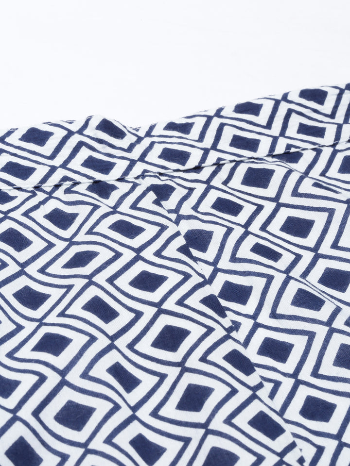 Neerus Indigo Color Cotton Fabric Plazzo