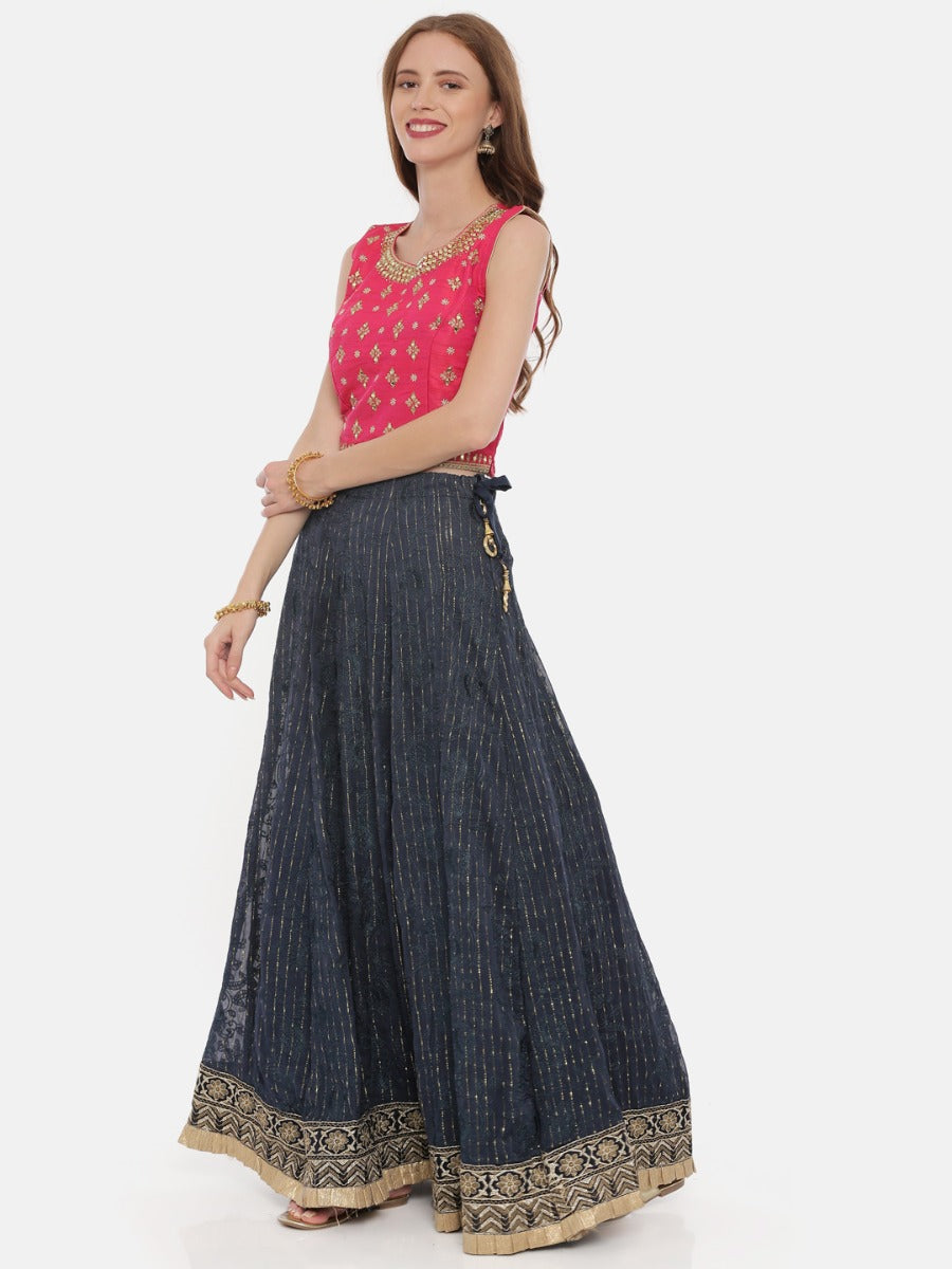 Neeru's Multicolor Zari Lehenga Set
