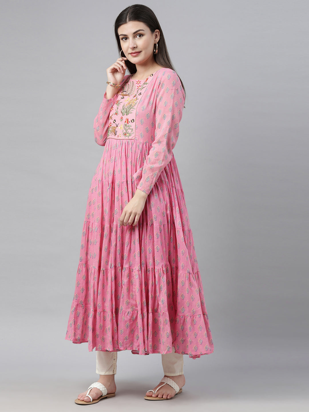 Neeru's Pink Colour Cotton Fabric Tunic "48"