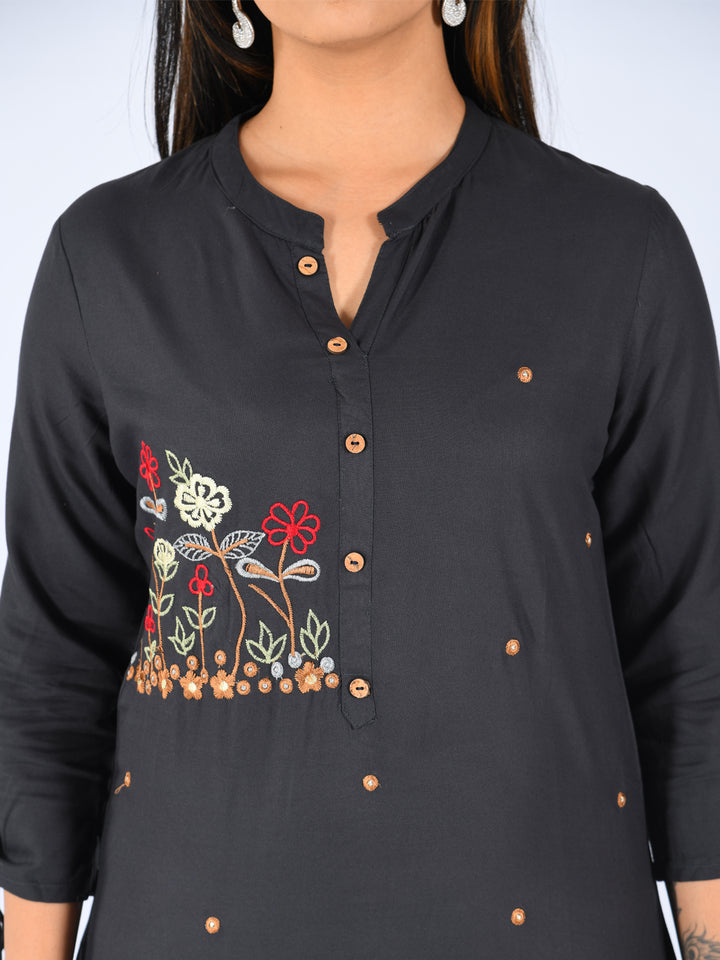 Neerus Women Navy Blue Color Rayon Fabric Tunic "46"