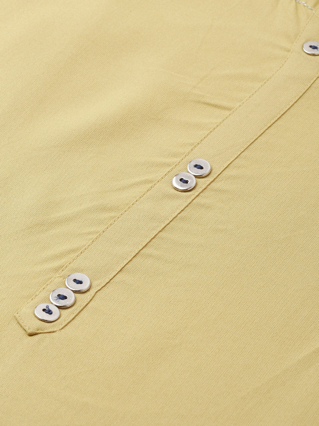 Neerus Yellow Embroidered Straight Kurta