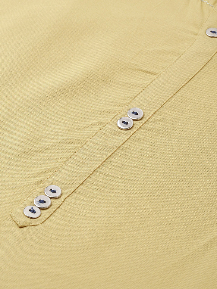 Neerus Yellow Embroidered Straight Kurta