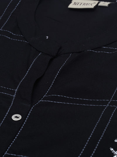 Neeru's Black Zari Straight Kurta