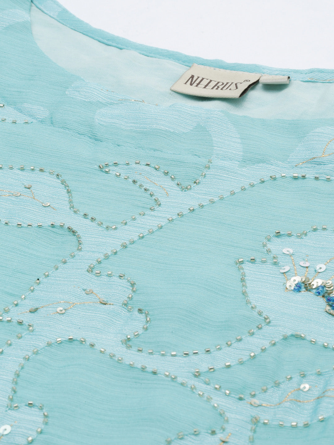 Neerus Rama Colour Chiffon Fabric Tunic "52"