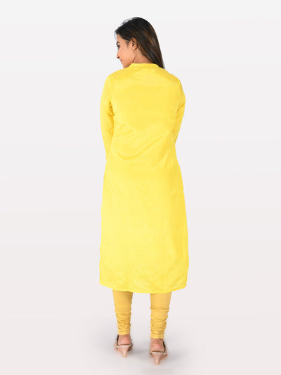Neeru's Yellow Embroidered Straight Kurta