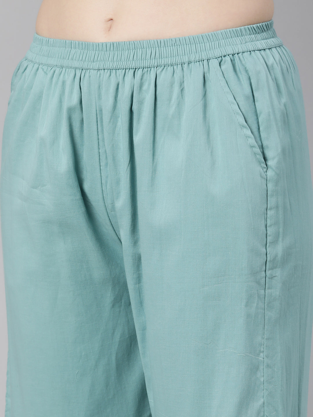 Neerus Green muslin printed sharara set - detail view 3