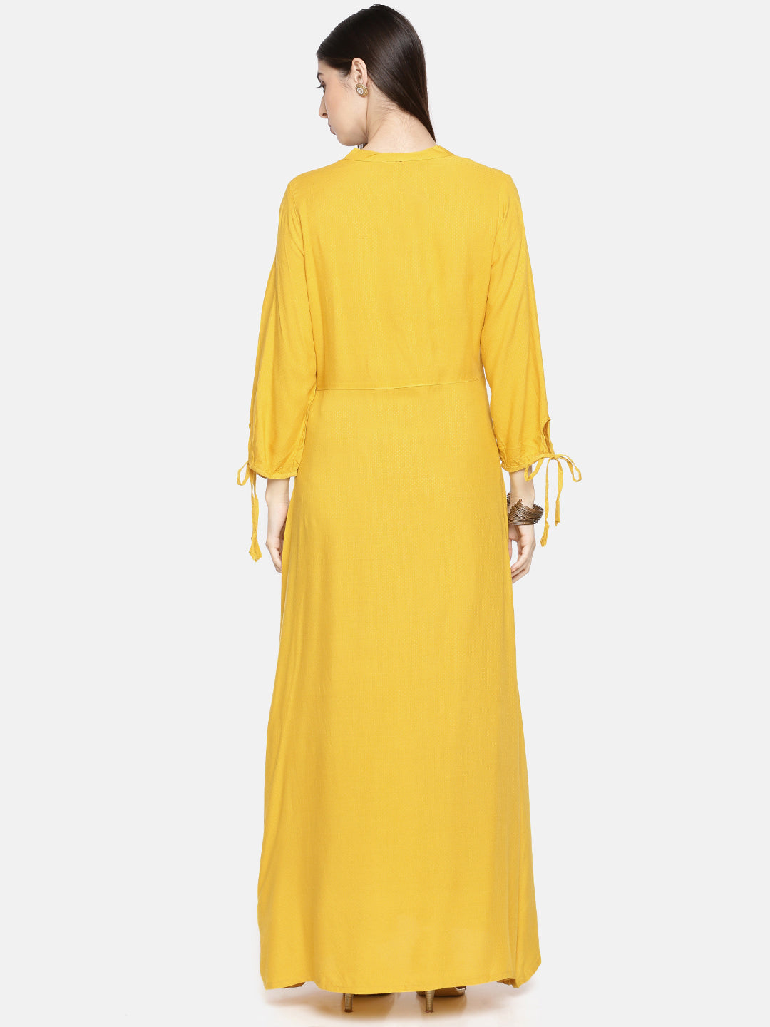Neerus Women Mustard Yellow Solid A-Line Kurta