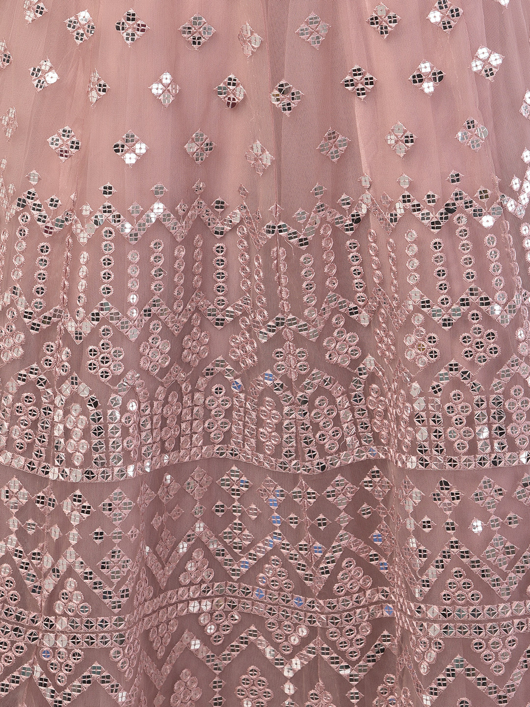 Neeru'S Onion Color, Nett Fabric Ghagra Set
