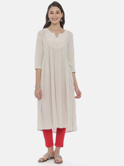 Neeru'S Cream Color, Rayon Fabric Tunic