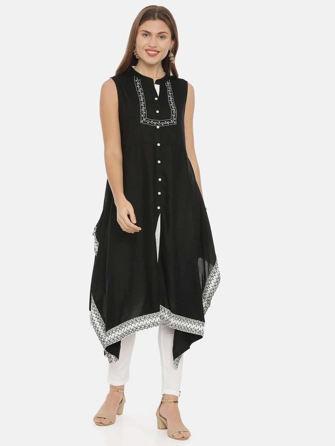 Neeru'S Black Color, Rayon Fabric Tunic