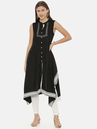 Neeru'S Black Color, Rayon Fabric Tunic