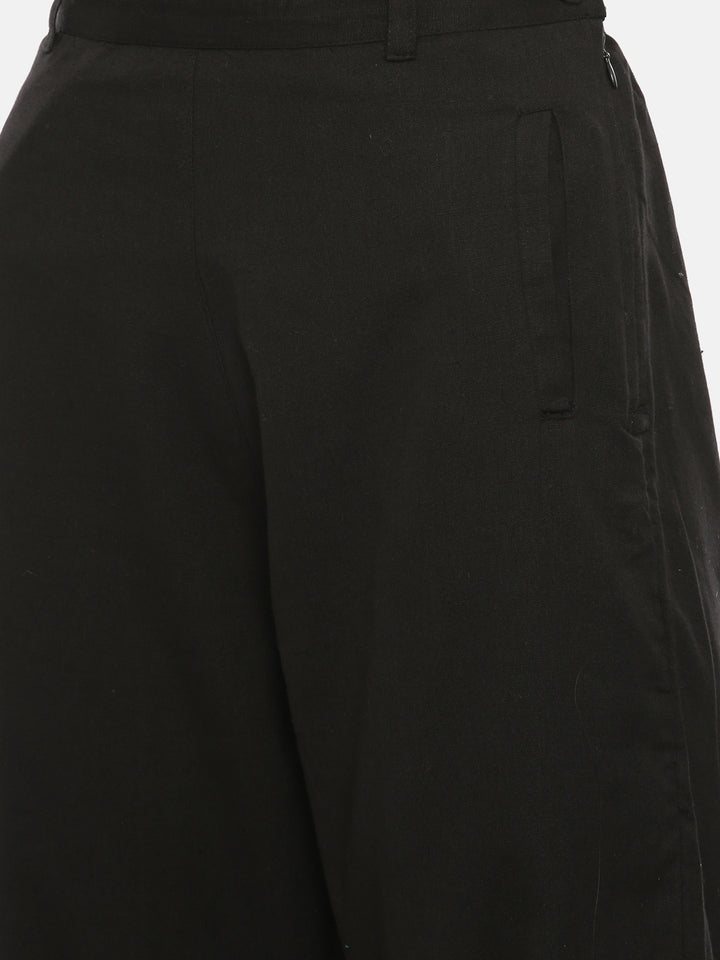 Neerus Grey cotton A-line kurta - detail view 4