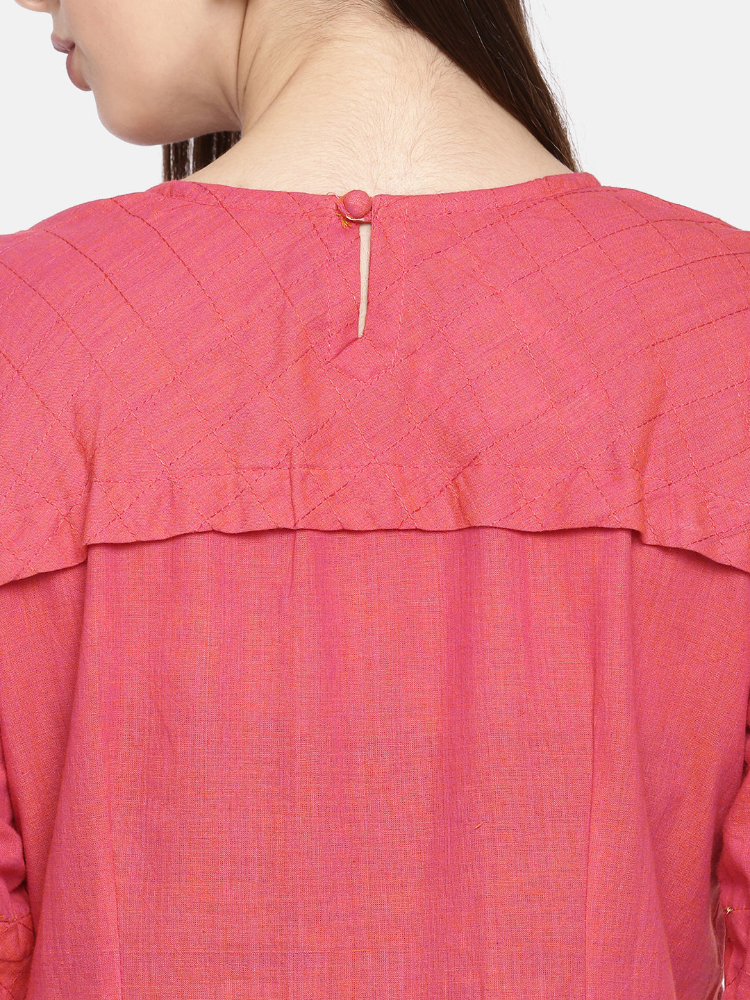 Neerus Pink Embellished A Line Kurta