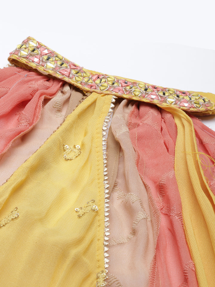 Neerus Beige Color Georgette Fabric Kurta