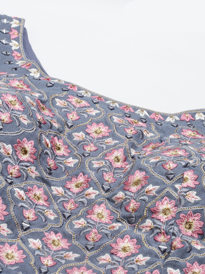 Neerus Onion Color Cotton Fabric Kurta