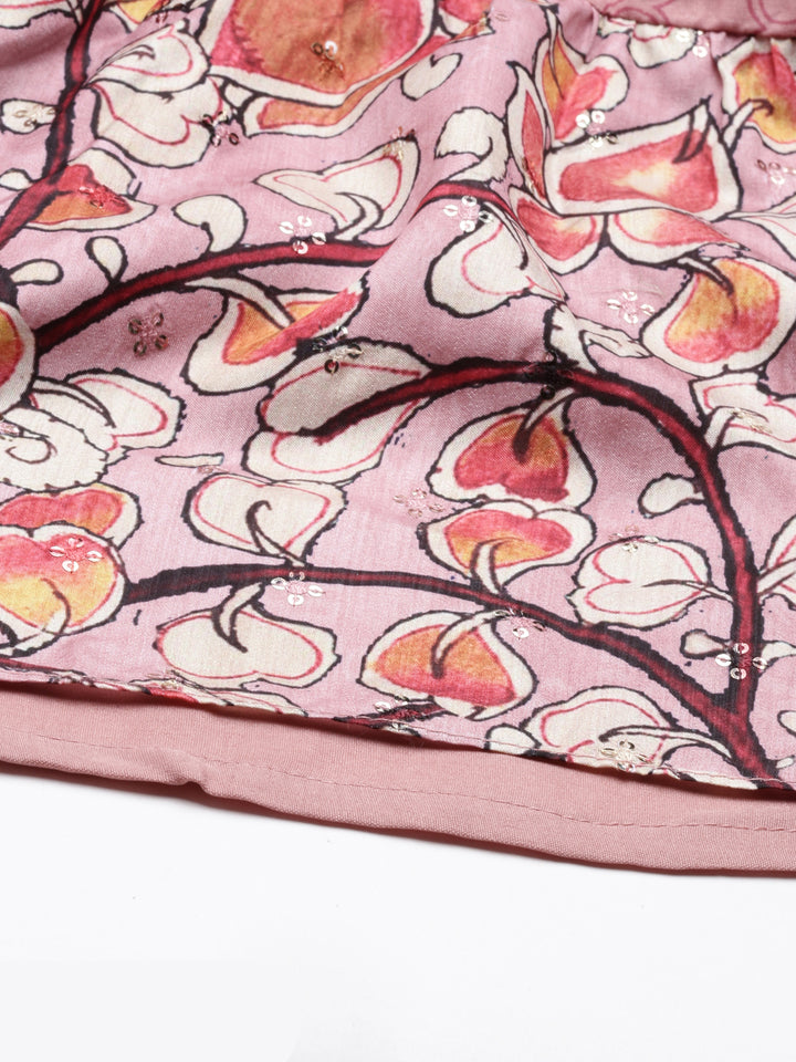 Neerus Pink cotton solid kurti - detail view 4