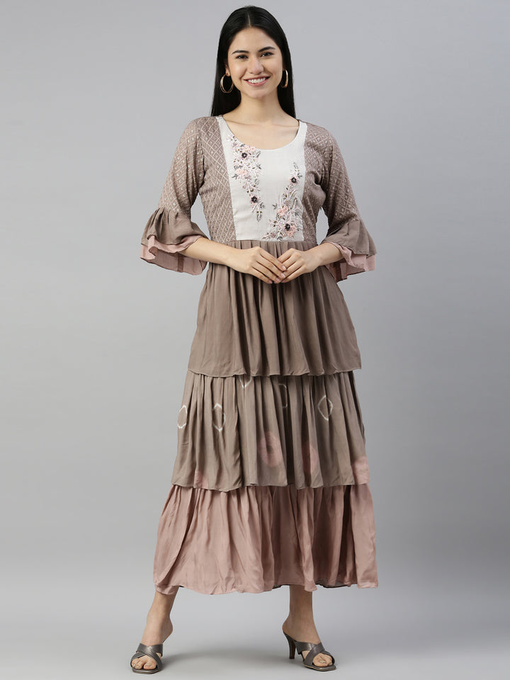 Neerus Mouse Color Muslin Fabric Kurta