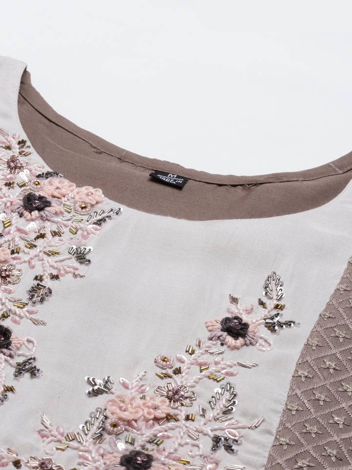 Neerus Mouse Color Muslin Fabric Kurta