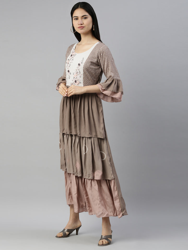 Neerus Mouse Color Muslin Fabric Kurta