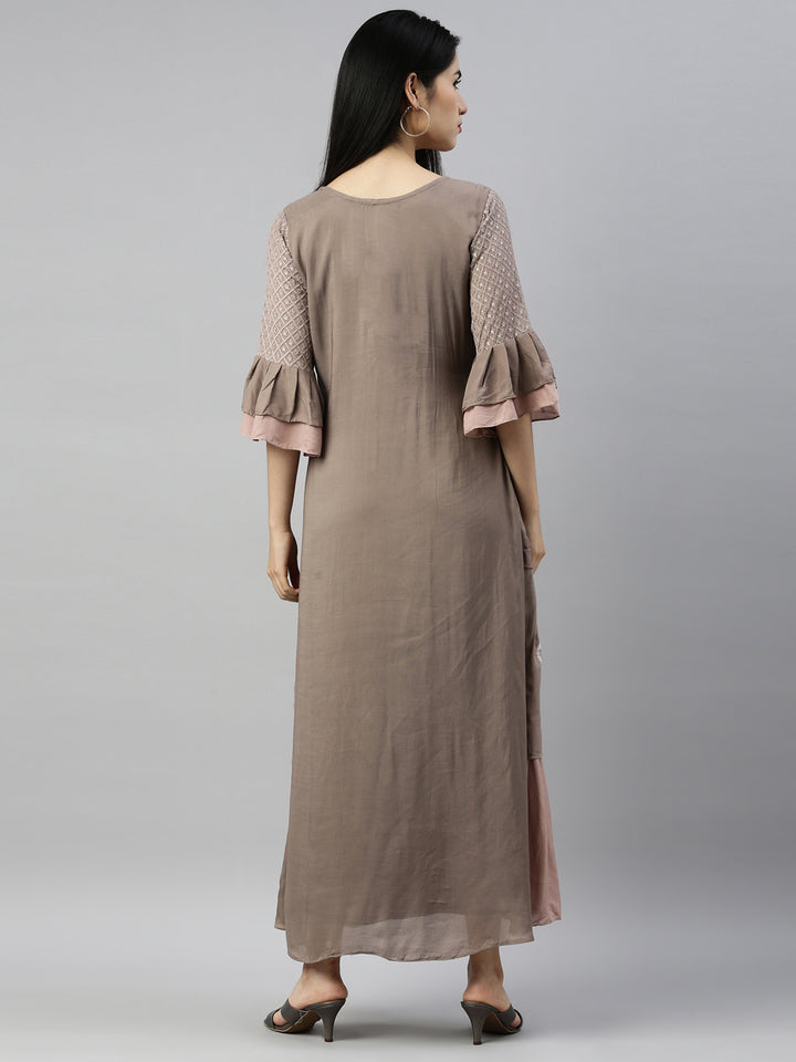 Neerus Mouse Color Muslin Fabric Kurta