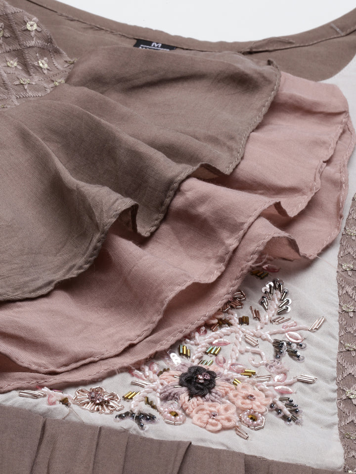 Neerus Mouse Color Muslin Fabric Kurta