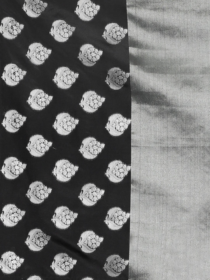 Neerus Grey Color Tissue Fabric Saree With Blouse Piece