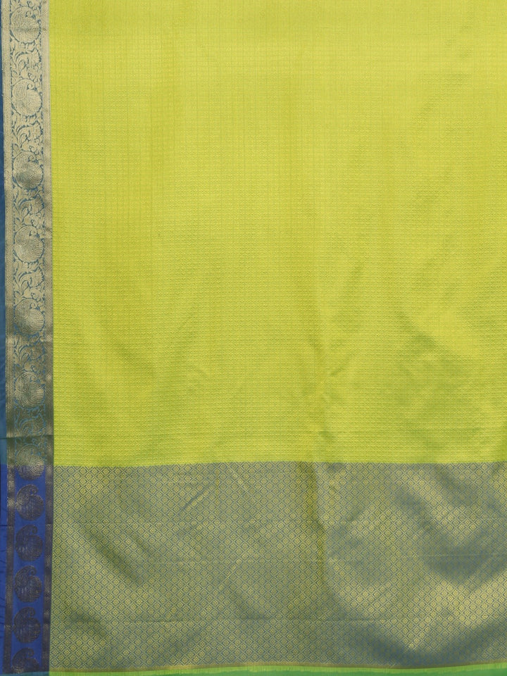 Neerus Green Color Silk Cotton Fabric Saree With Blouse Piece