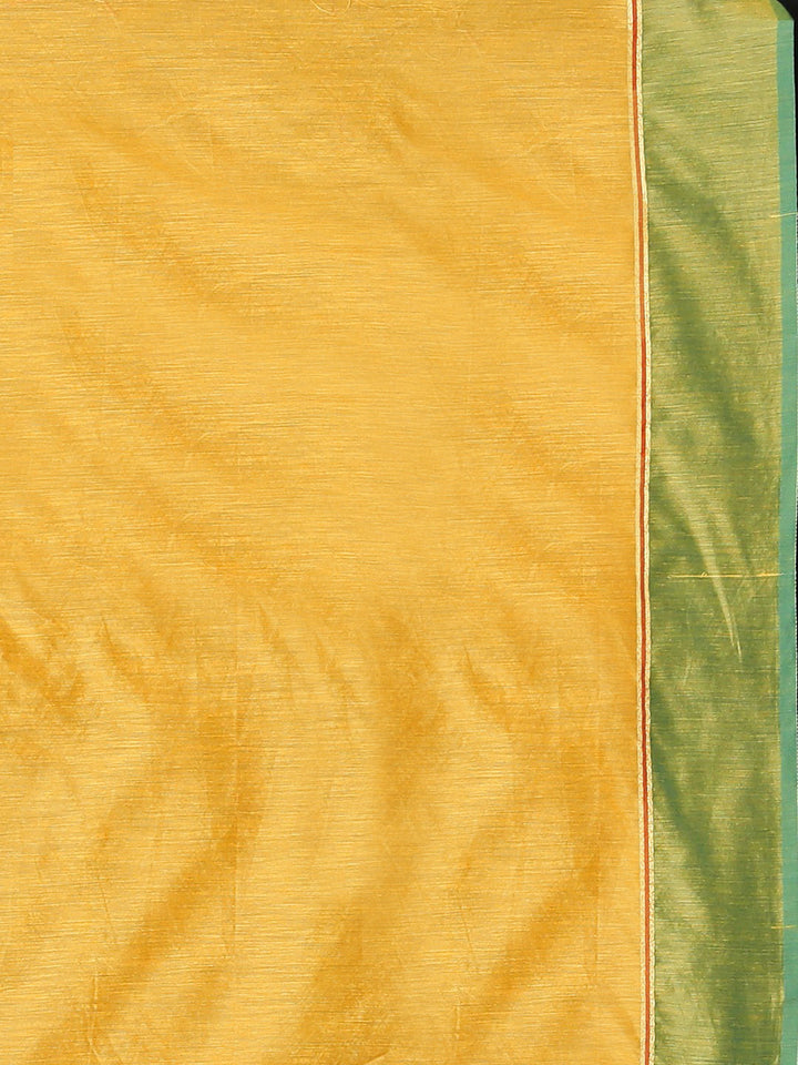 Neerus Orange Printed Saree With Blouse