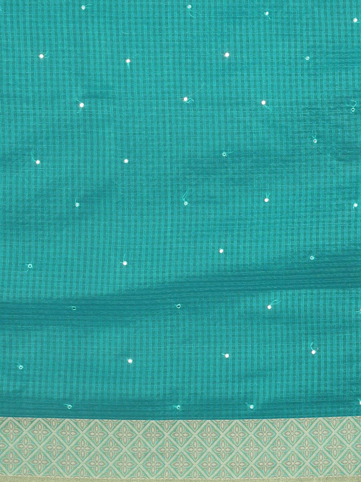 Neerus Blue Embellished Saree With Blouse