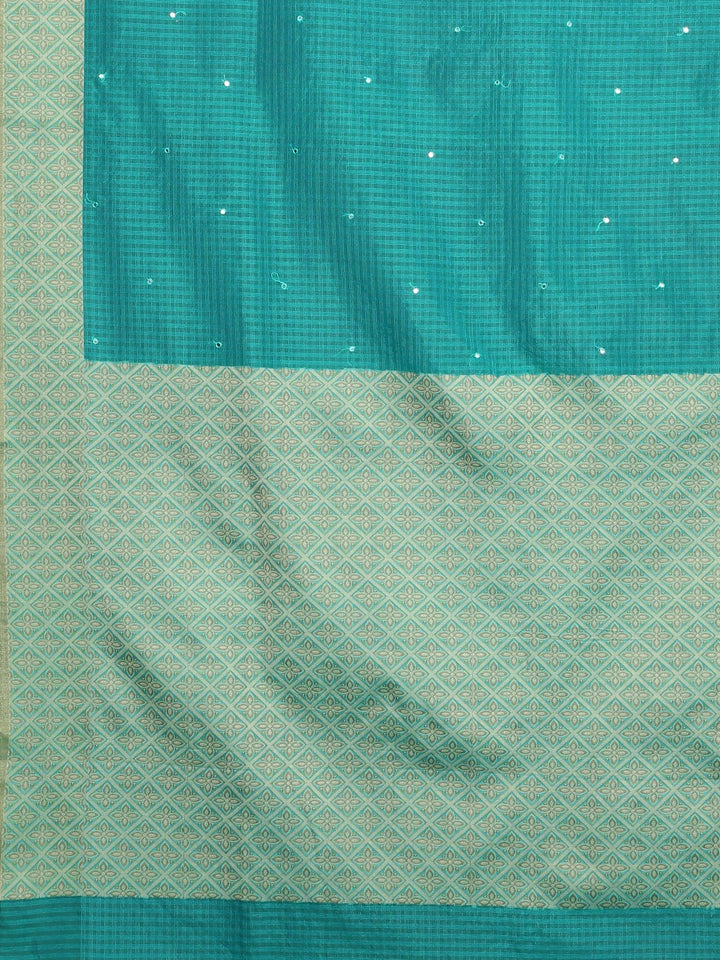 Neerus Blue Embellished Saree With Blouse