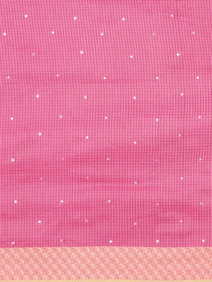 Neerus Pink Color Kora Fabric Saree