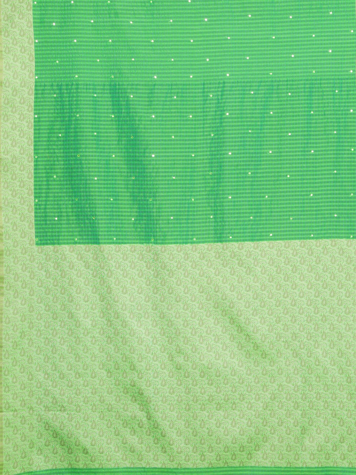 Neerus Green Embellished Saree With Blouse