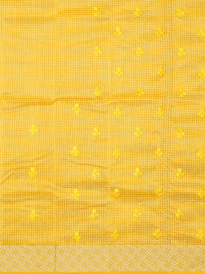 Neerus Yellow Woven Design Silk Cotton Saree