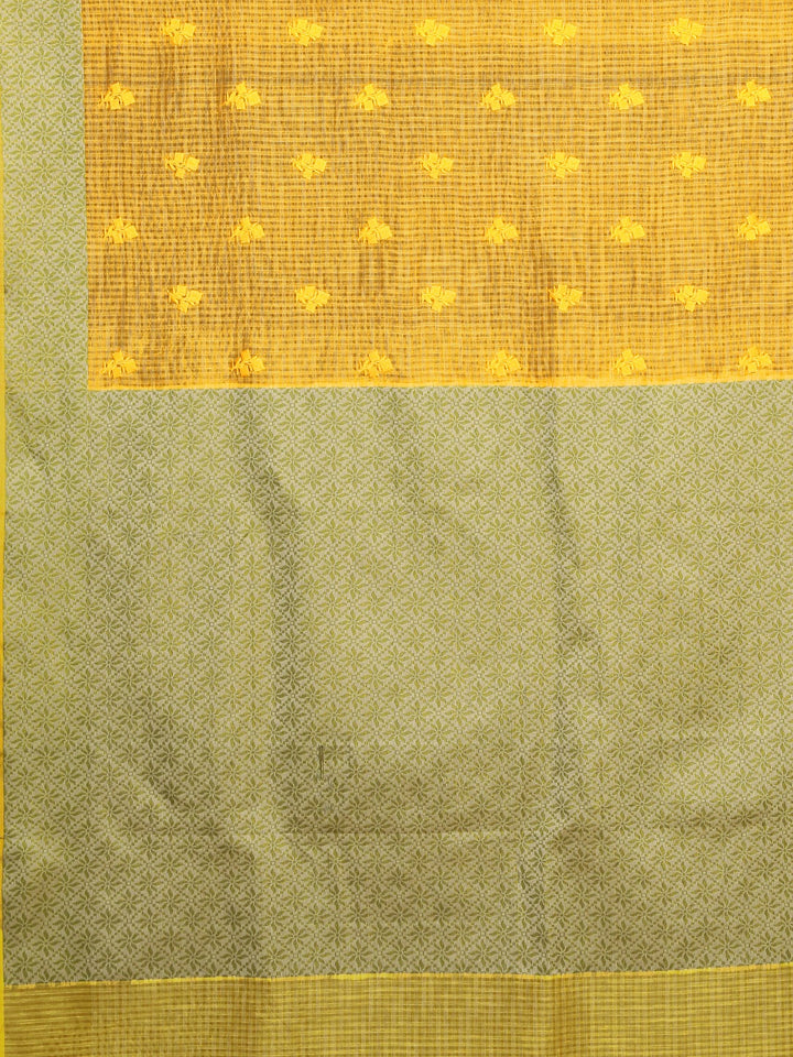 Neerus Yellow Woven Design Silk Cotton Saree