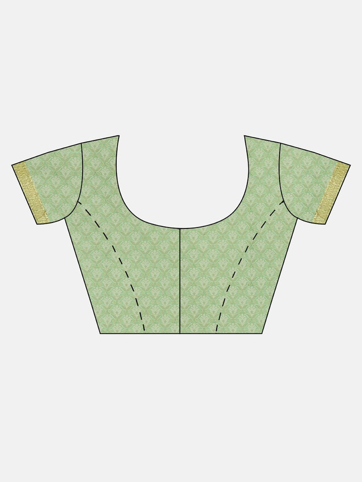 Neerus Green Color Kora Fabric Saree