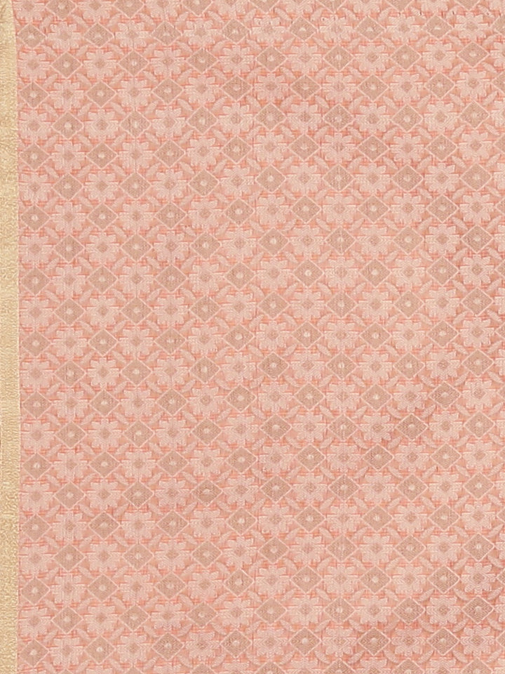 Neerus Pink Color Kora Fabric Saree