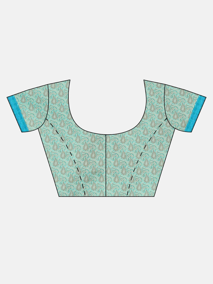 Neerus Blue Embroidered Saree With Blouse