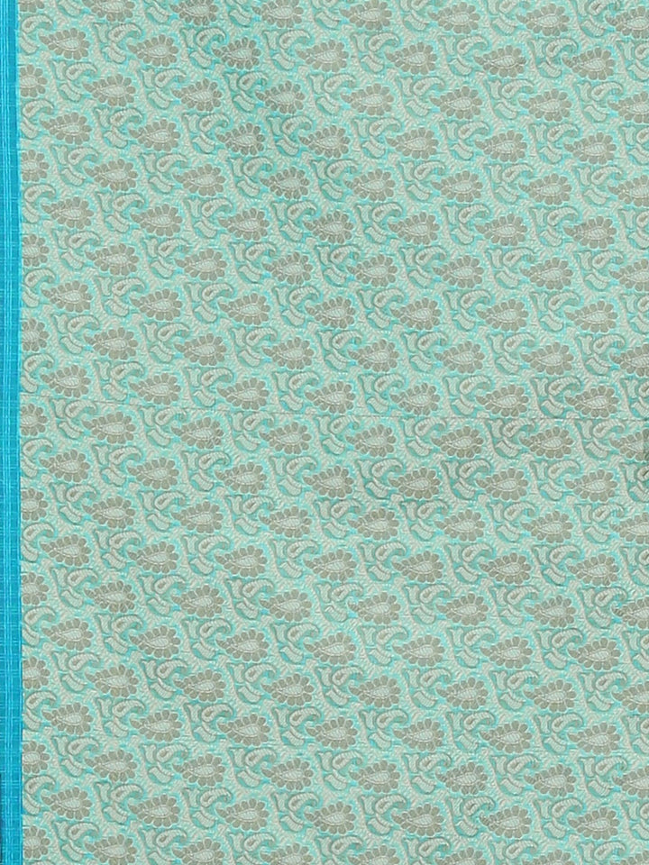 Neerus Blue Embroidered Saree With Blouse