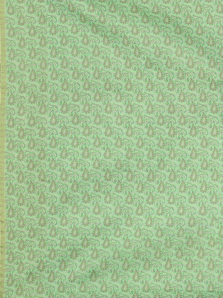 Neerus Green Color Silk Cotton Fabric Saree With Blouse Piece