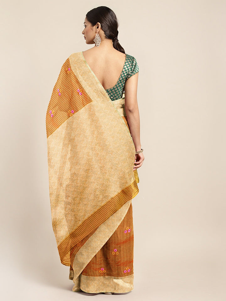 Neerus Amber Embroidered Saree With Blouse
