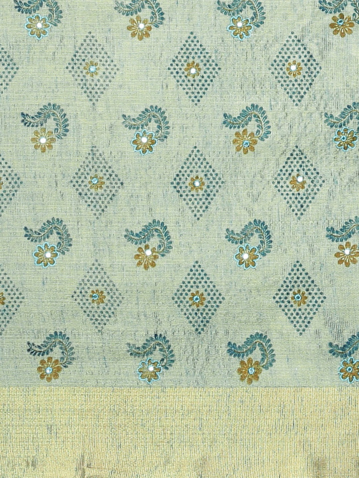 Neerus Sea Blue Color Tissue Fabric Saree