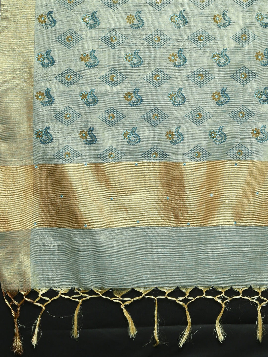 Neerus Sea Blue Color Tissue Fabric Saree