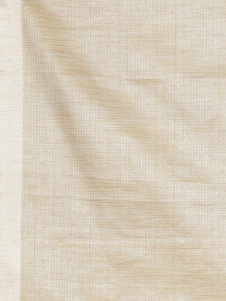 Neerus Beige Woven Design Tissue Saree