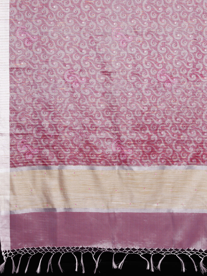 Neerus Pink Color Tissue Fabric Saree