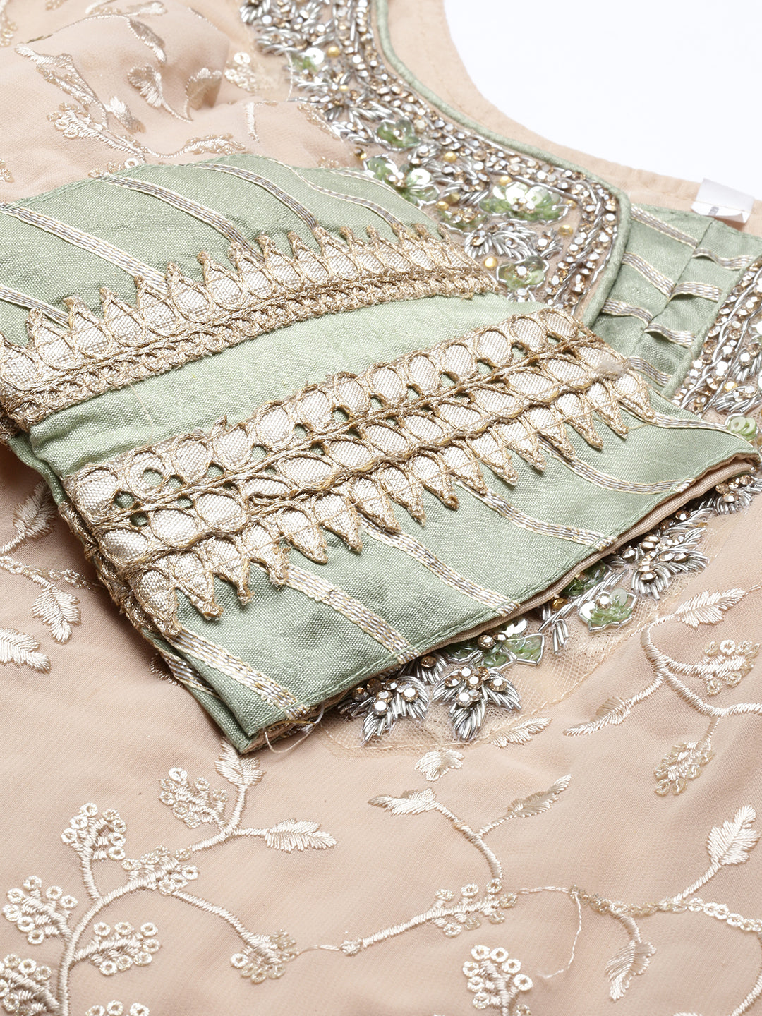 Neerus Pista Color Georgette Fabric Kurta Set