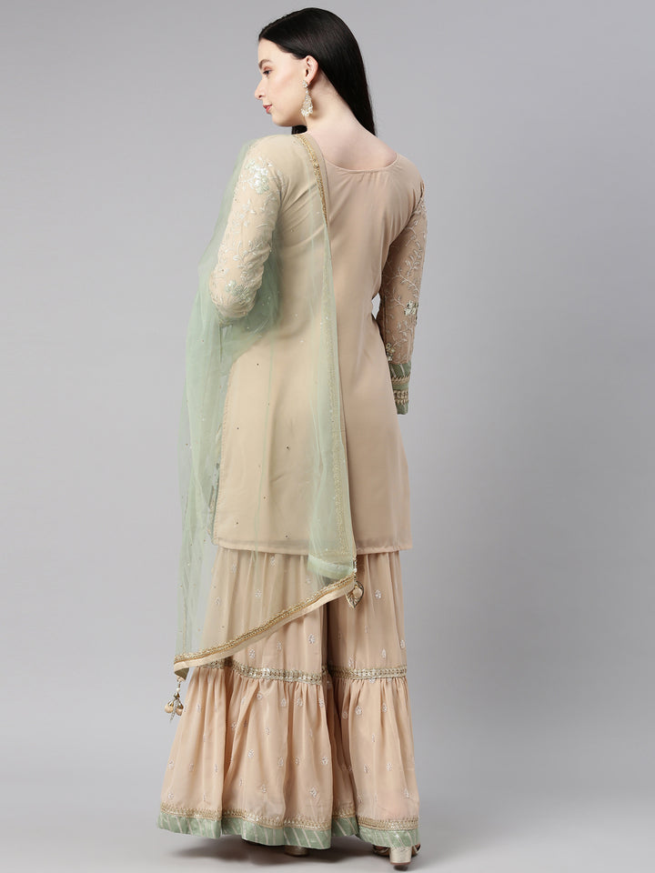 Neerus Pista Color Georgette Fabric Kurta Set