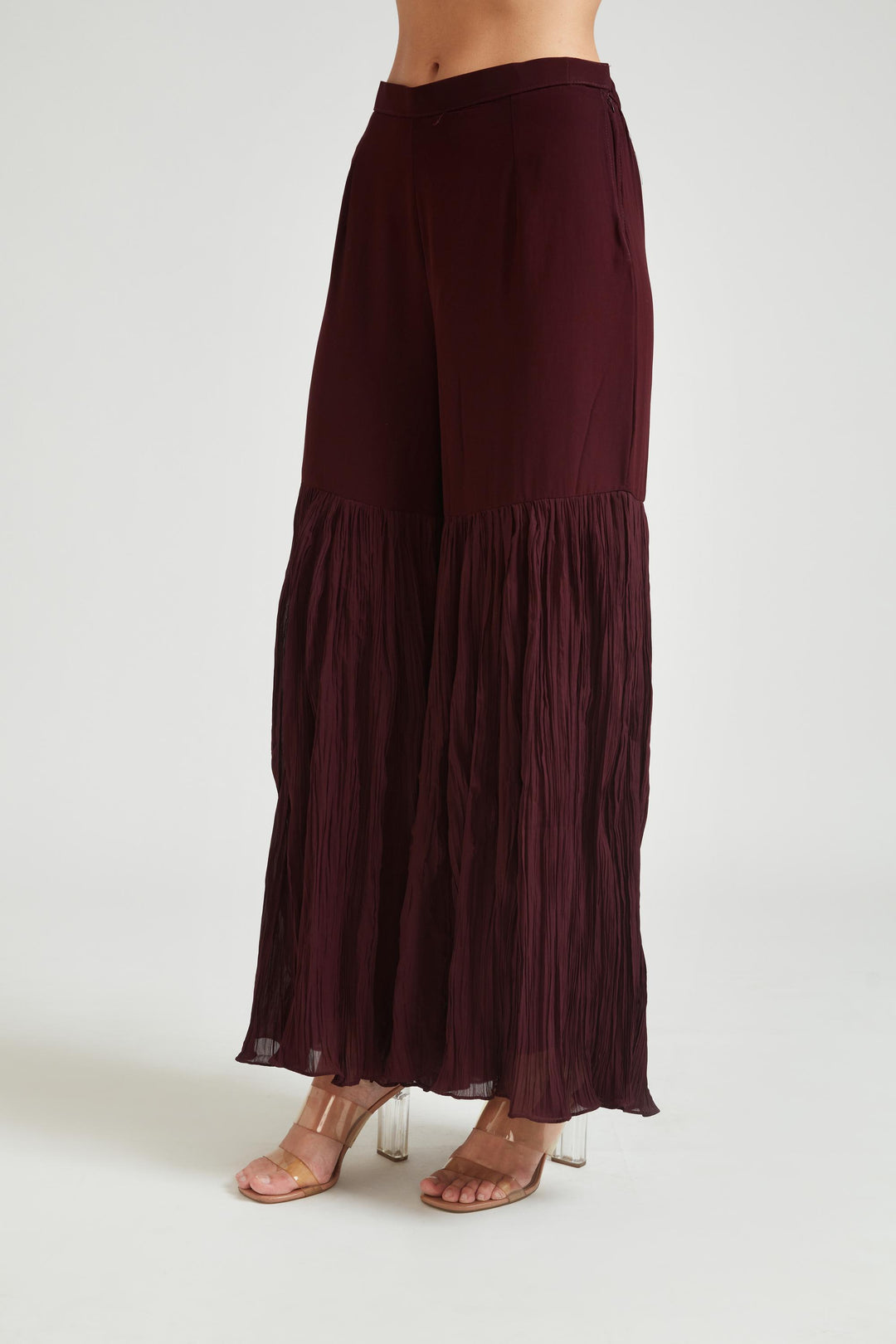 Neerus Brown Color Georgette Fabric Salwar Kameez